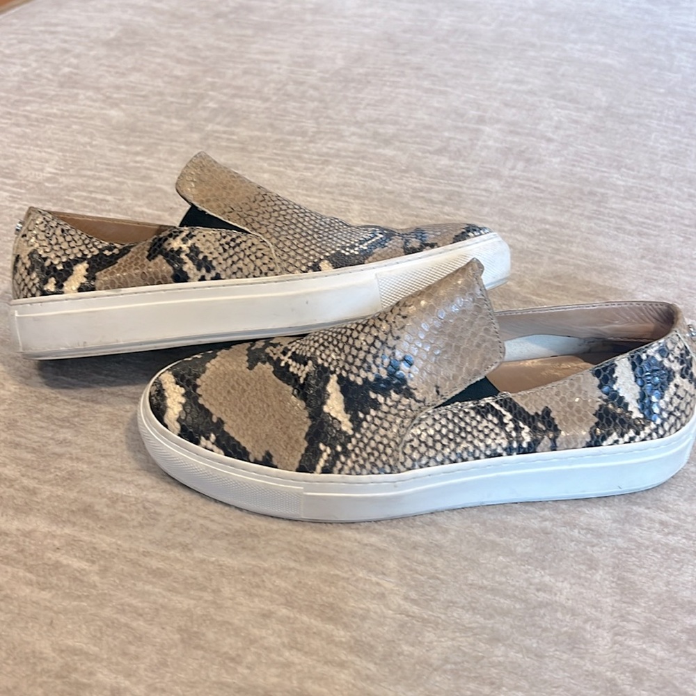 Aquatalia Shoes Snakeskin Embossed Leather Slip On Sneakers - Picture 5 of 6